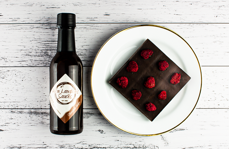 Choc Break - Choc Fudge Sauce & Raspberry Dark Choc Slab