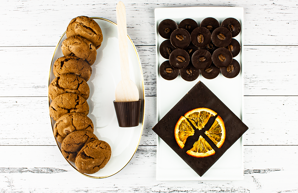 Choc Timeout - Triple Choc Biscuits, Chocolate Spoon, Divine Orange Slab and Coffee Discs